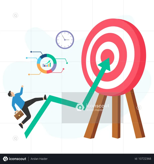 Man Doing Market Target  Illustration