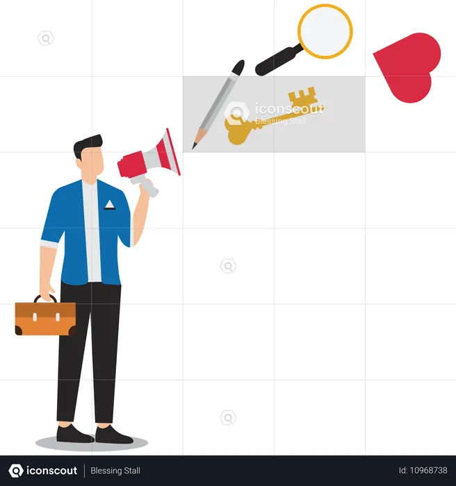 Man Doing marketing campaigns  Illustration