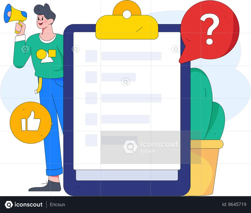 Man doing marketing  Illustration