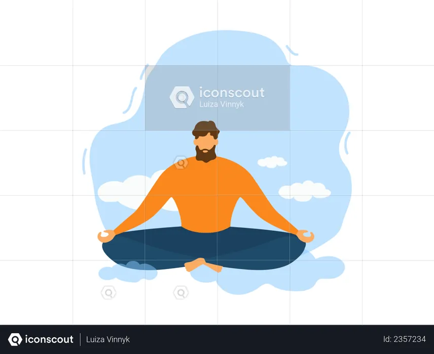 Man doing meditation  Illustration