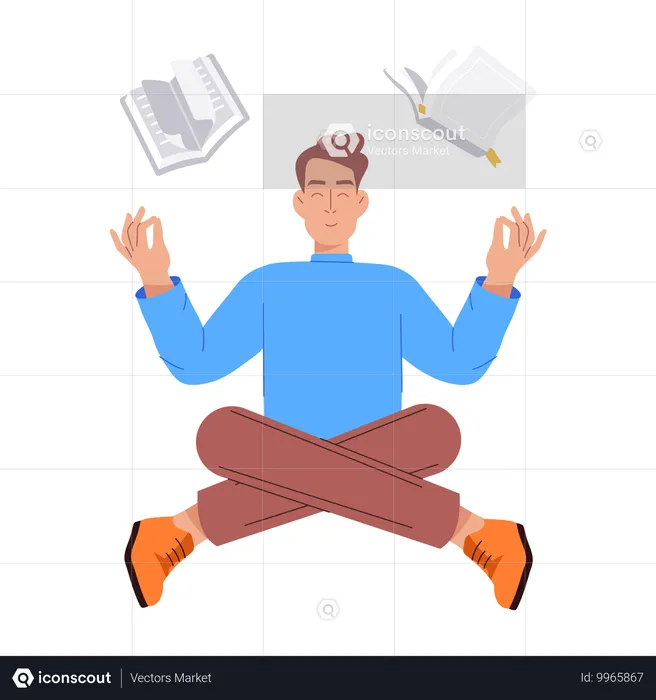 Man Doing Meditation  Illustration