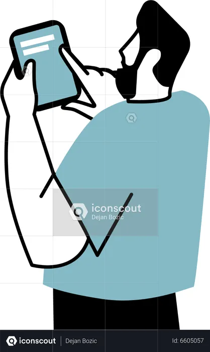 Man doing mobile chat  Illustration