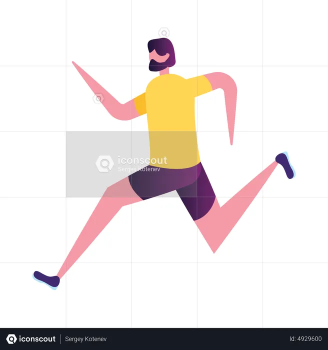 Man doing morning jogging  Illustration