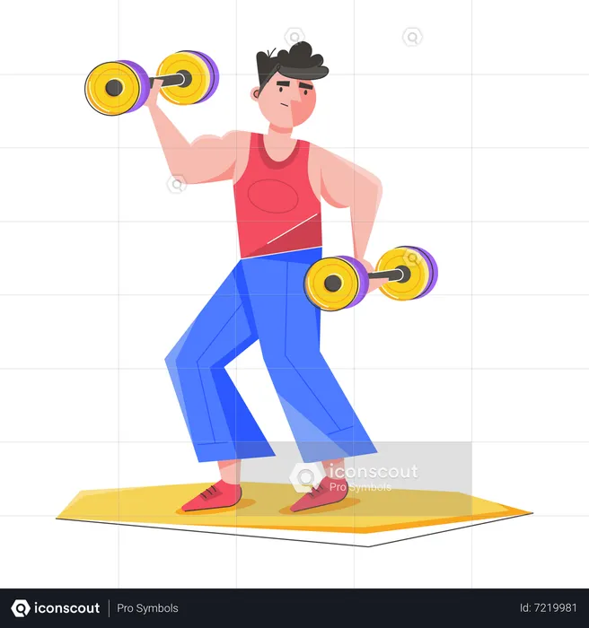 Man doing Muscle Training  Illustration