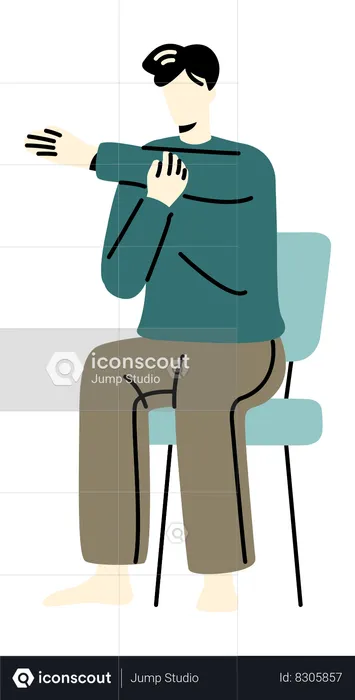 Man doing Office Exercise  Illustration