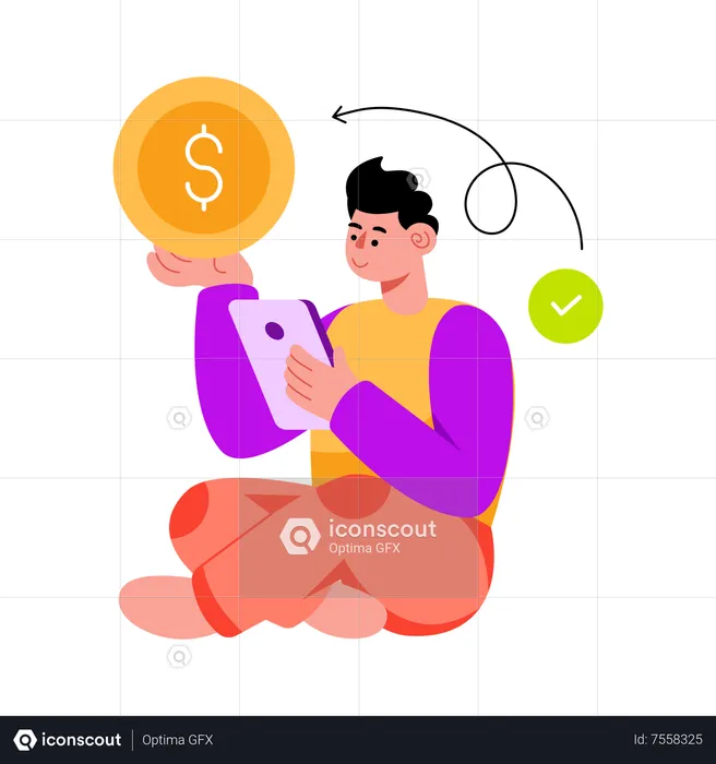 Man doing online payment  Illustration