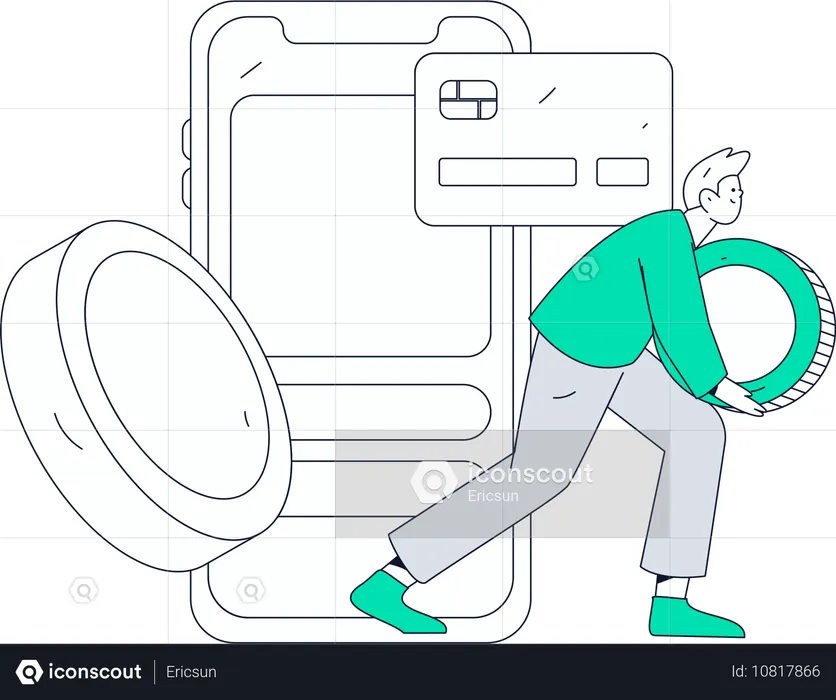 Man doing online payment  Illustration