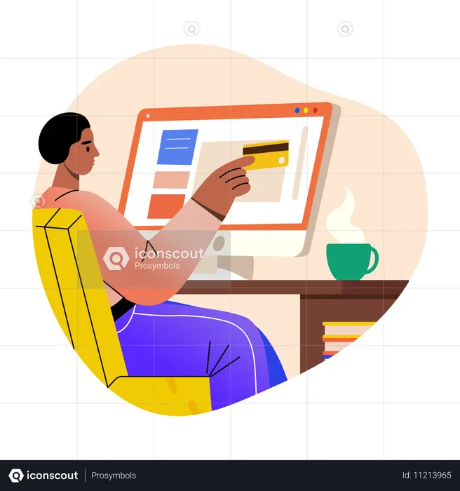 Man doing online payment  Illustration