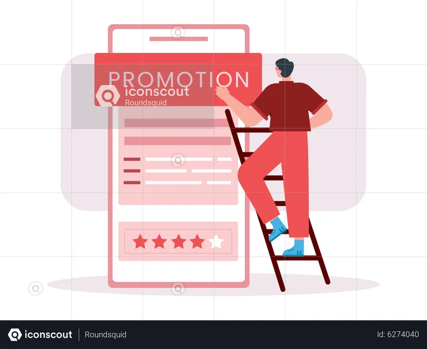 Man doing online promotion  Illustration