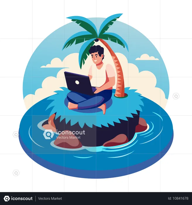 Man doing outdoor work  Illustration