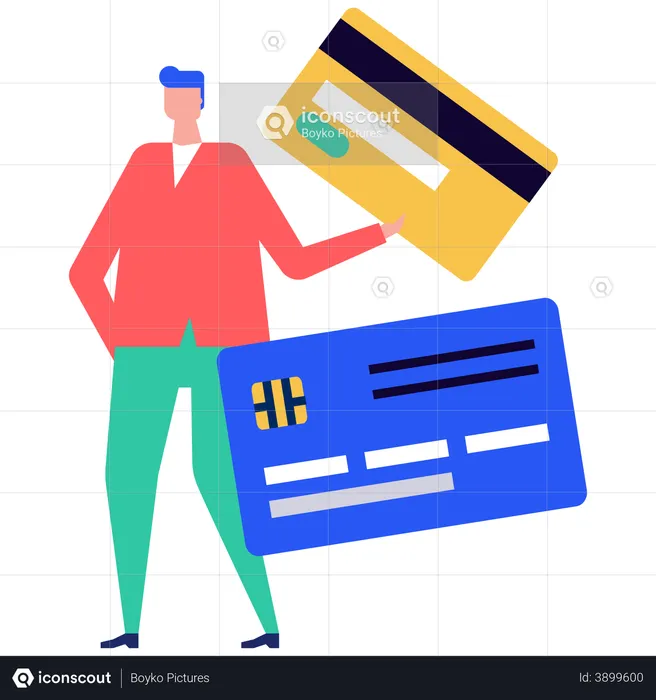 Man doing payment by credit card  Illustration