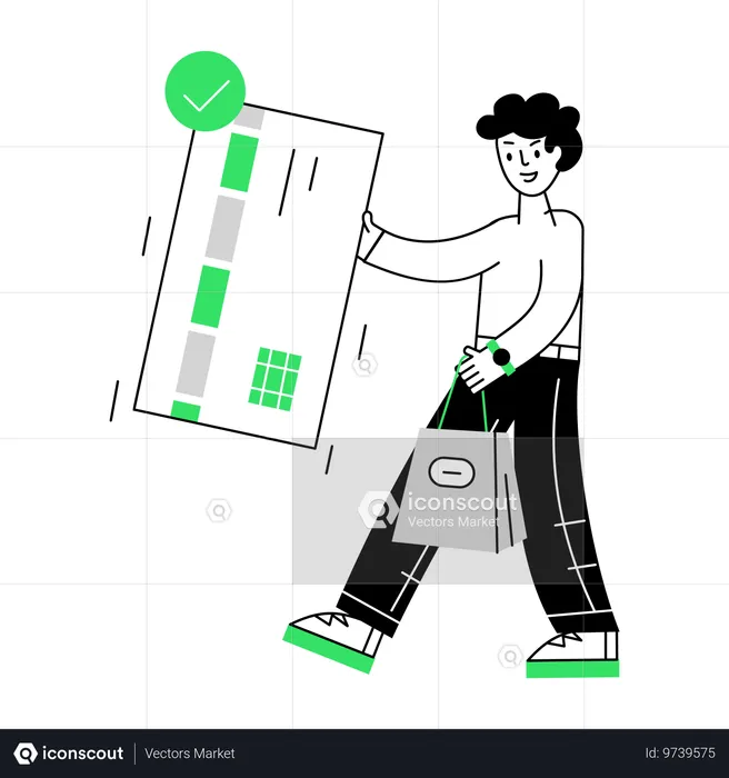 Man doing Payment successfully  Illustration