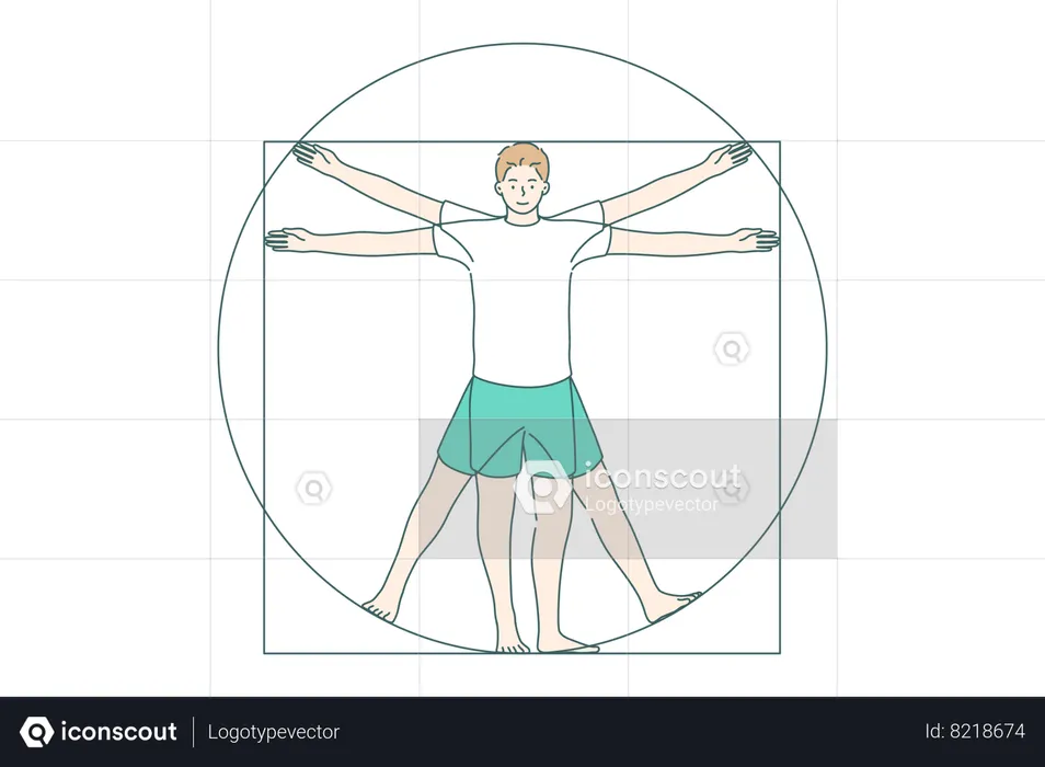 Man doing physical activity  Illustration