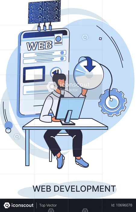 Man doing programming  Illustration