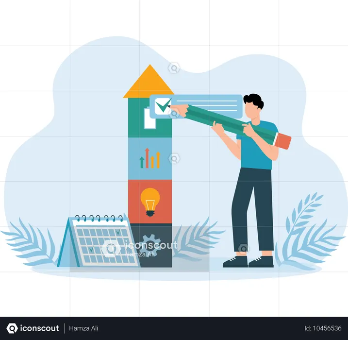 Man doing Project Planning  Illustration