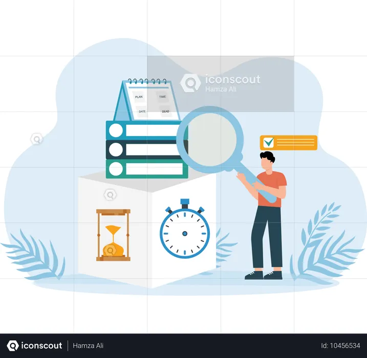 Man doing Project Verification  Illustration