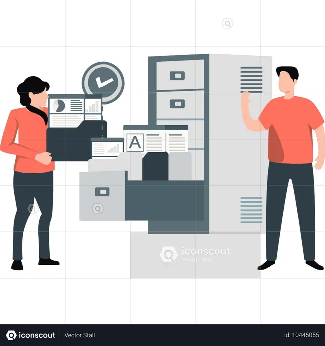 Man doing protection offices safe box  Illustration