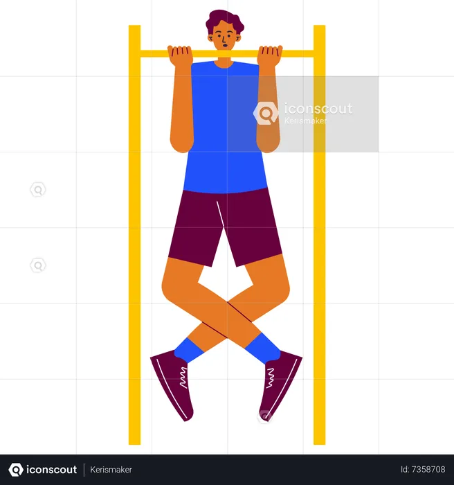 Man doing Pull up exercise  Illustration