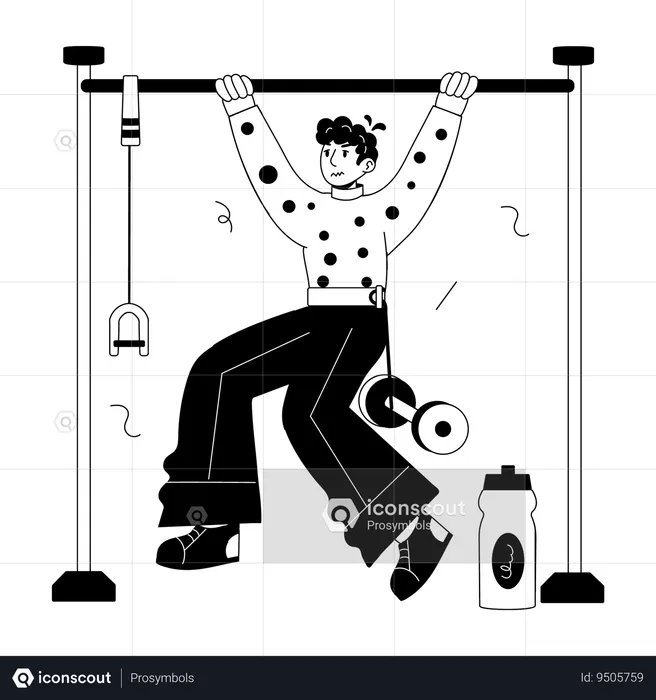 Man doing Pull Ups exercise  Illustration