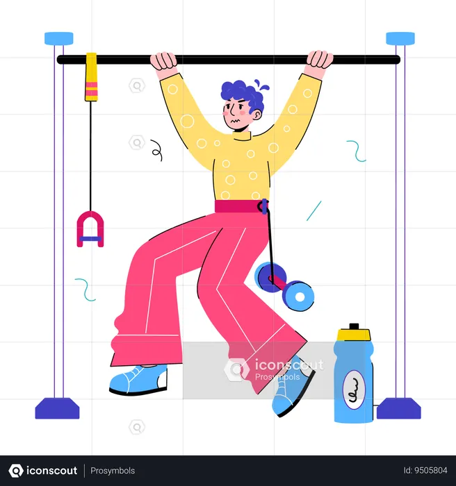 Man doing Pull Ups exercise  Illustration