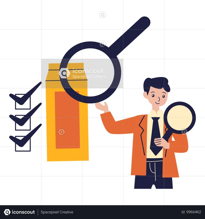 Man doing Quality Audit  Illustration