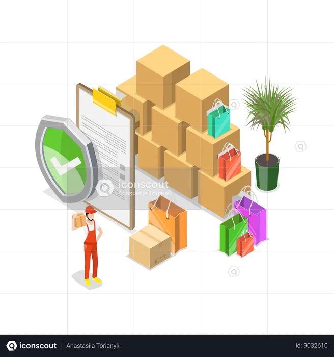 Man doing retail business  Illustration