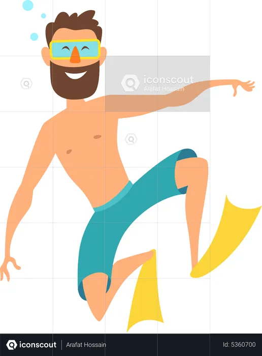 Man doing scuba diving  Illustration