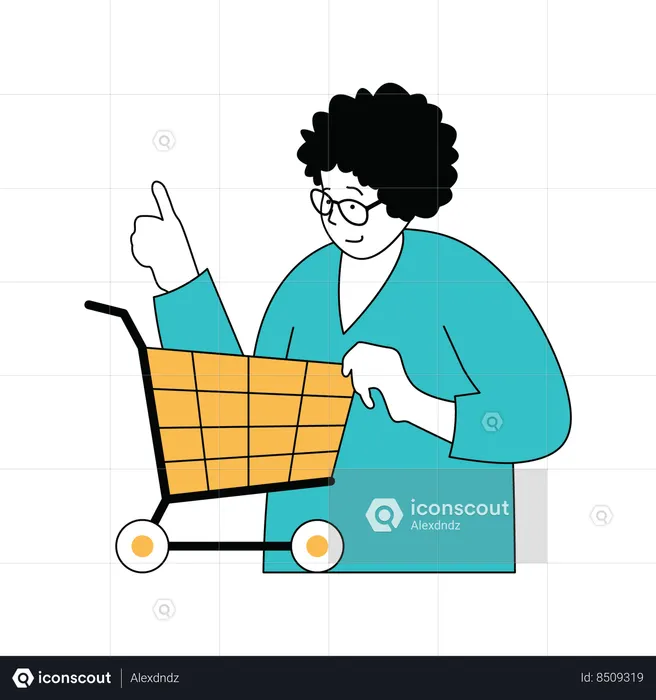 Man doing shopping  Illustration