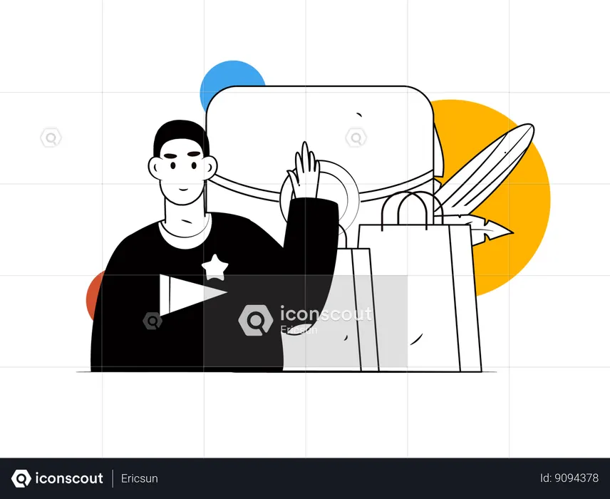 Man doing shopping  Illustration