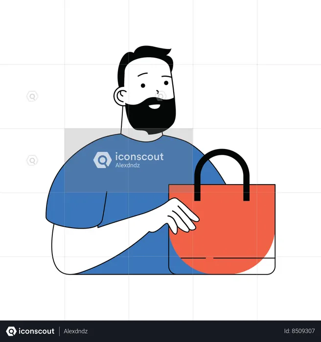 Man doing shopping  Illustration