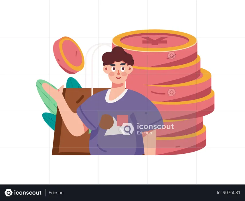 Man doing shopping  Illustration