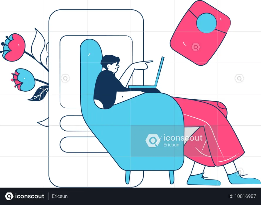 Man doing shopping payment  Illustration