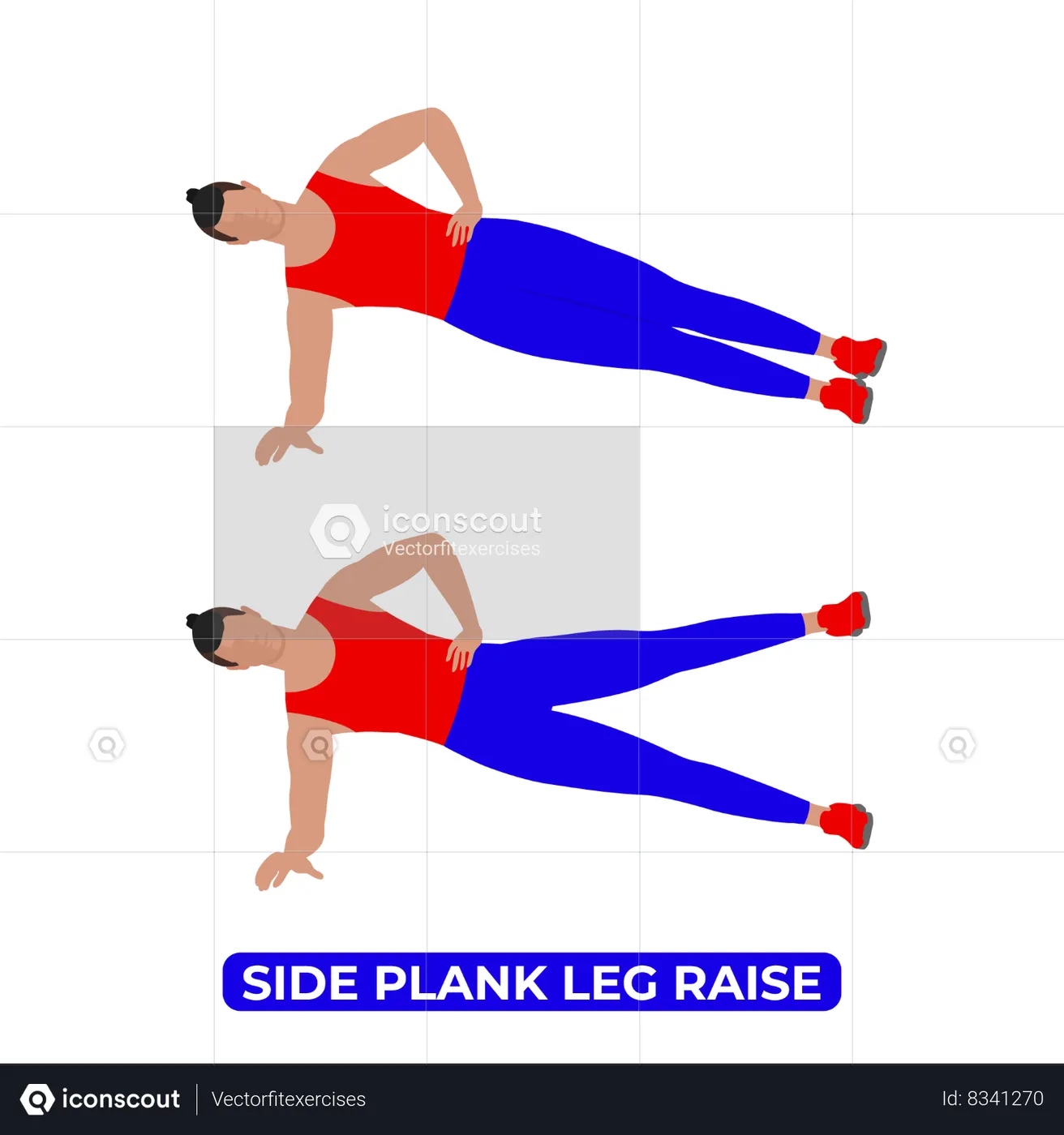 Best Man Doing Side Plank Leg Raise Exercise Illustration Download In Png And Vector Format 6777