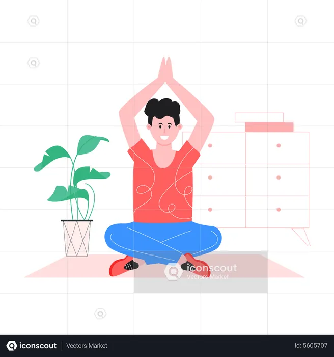 Man doing stretching  Illustration