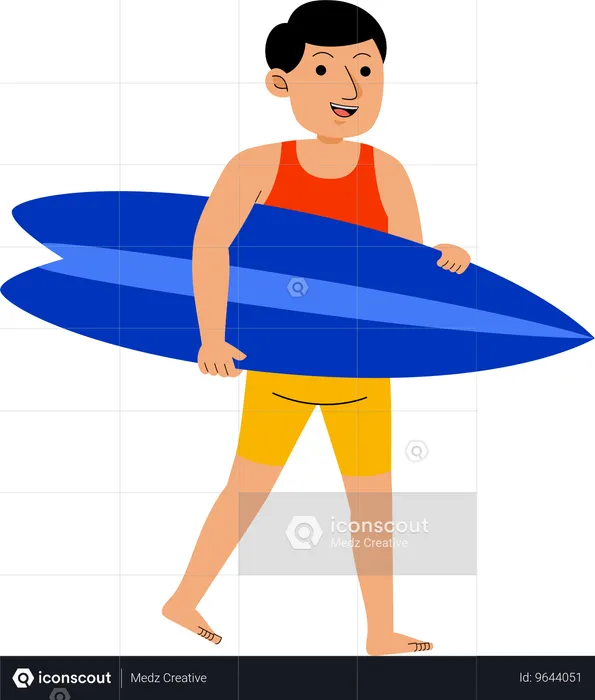 Man doing surfing  Illustration