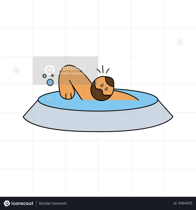 Man doing swimming practice  Illustration