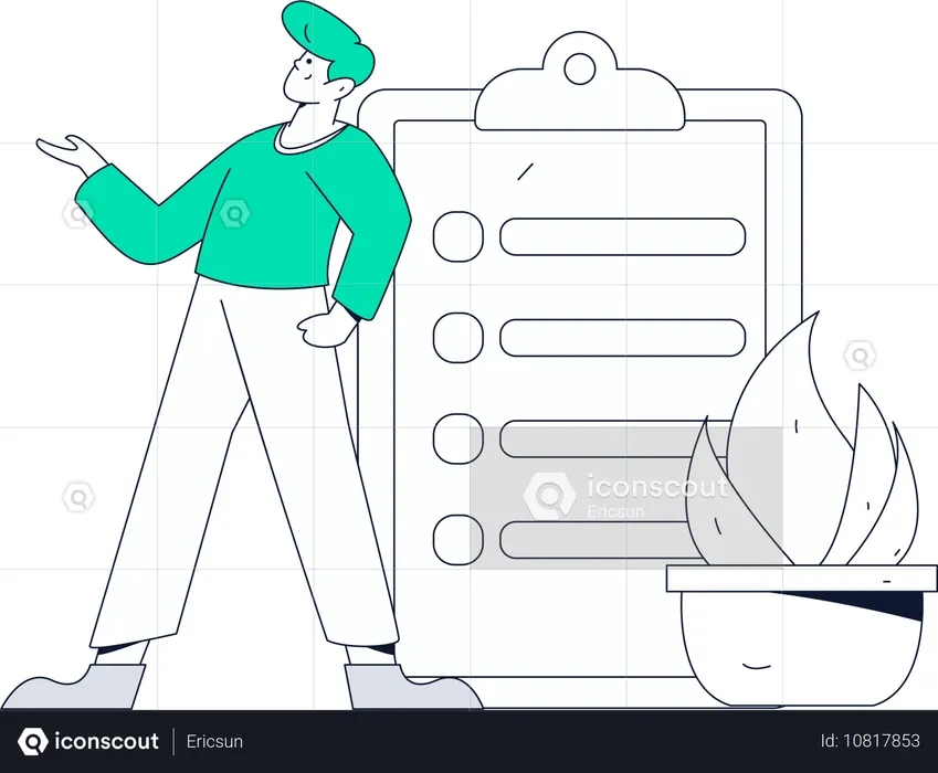 Man doing task announcement  Illustration