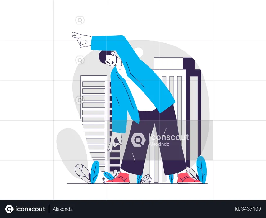 Man doing Triangle pose  Illustration