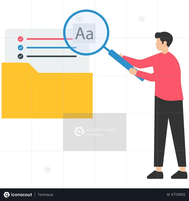 Man doing usability testing  Illustration