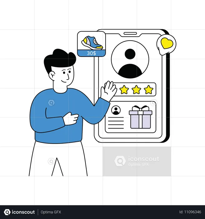 Man doing User Authentication  Illustration