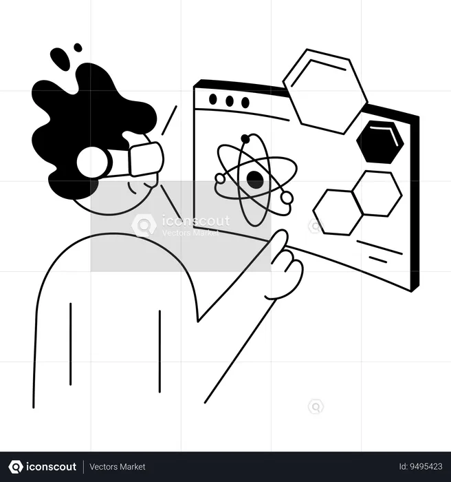 Man doing VR Research  Illustration