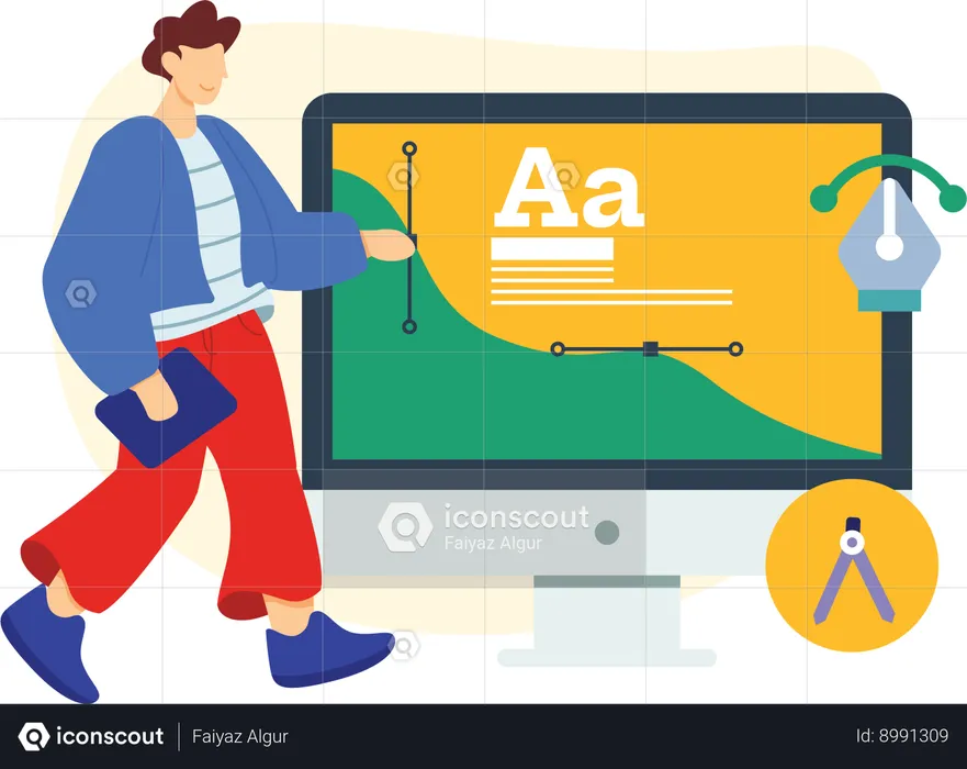 Man doing Web designer  Illustration