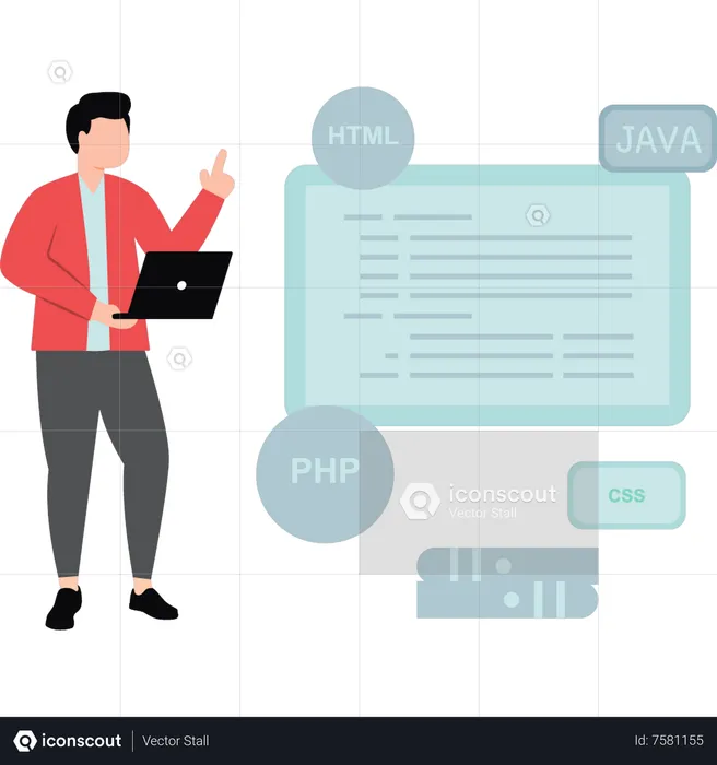 Man doing web developing  Illustration