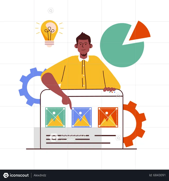 Man doing website development  Illustration