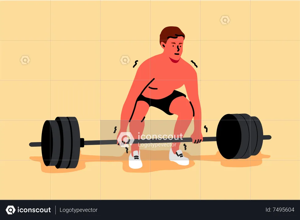 Man doing Weight Training  Illustration