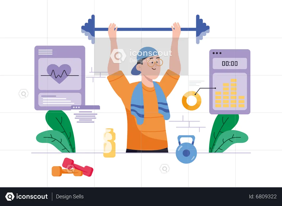 Man doing workout  Illustration