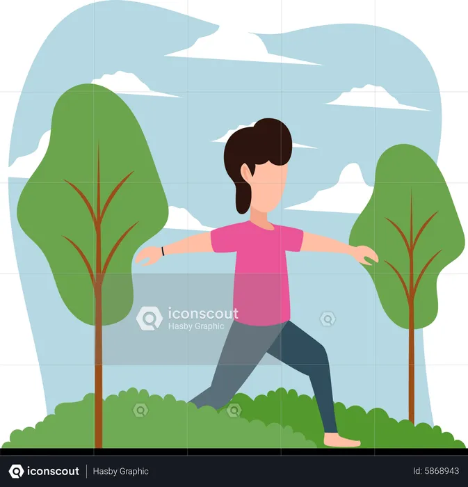 Man doing workout in park  Illustration