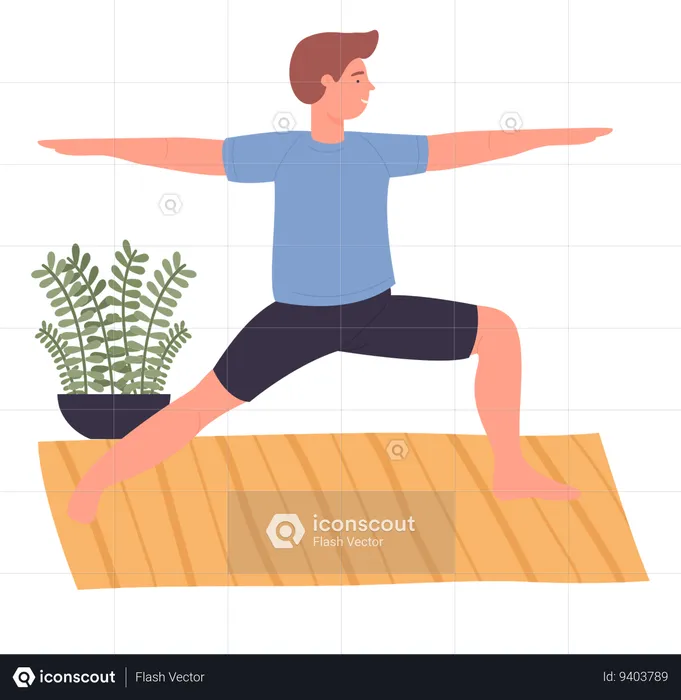 Man doing yoga  Illustration
