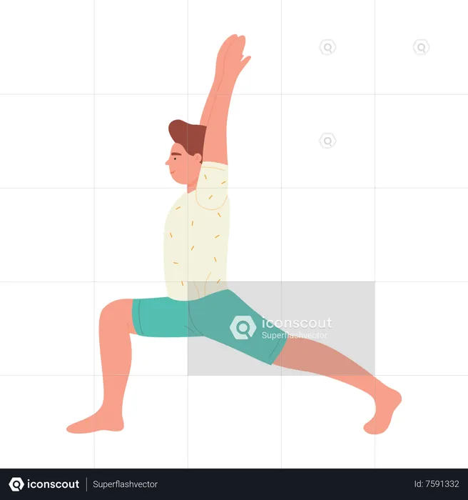 Man Doing Yoga Exercise  Illustration