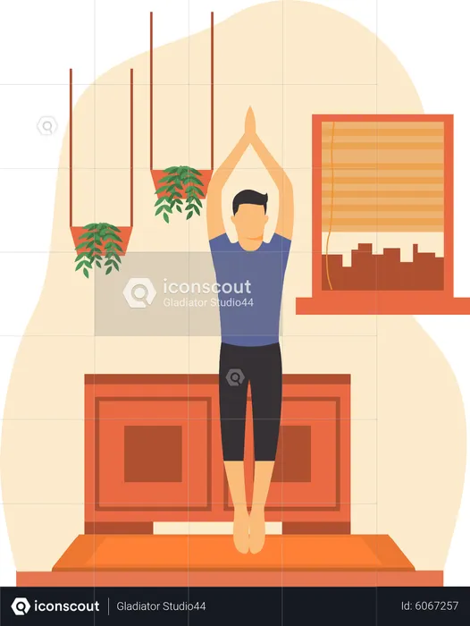 Man Doing Yoga  Illustration